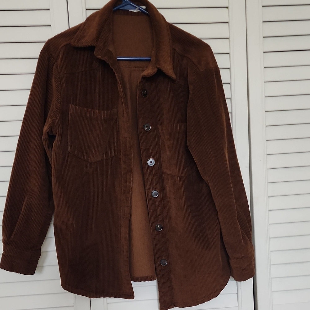 Women's Brown Corduroy Shirt Jacket